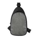 Noisy Windowpane Pattern Print Chest Bag