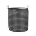 Noisy Windowpane Pattern Print Collapsible Laundry Basket