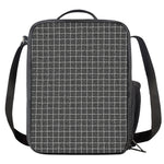 Noisy Windowpane Pattern Print Crossbody Lunch Bag
