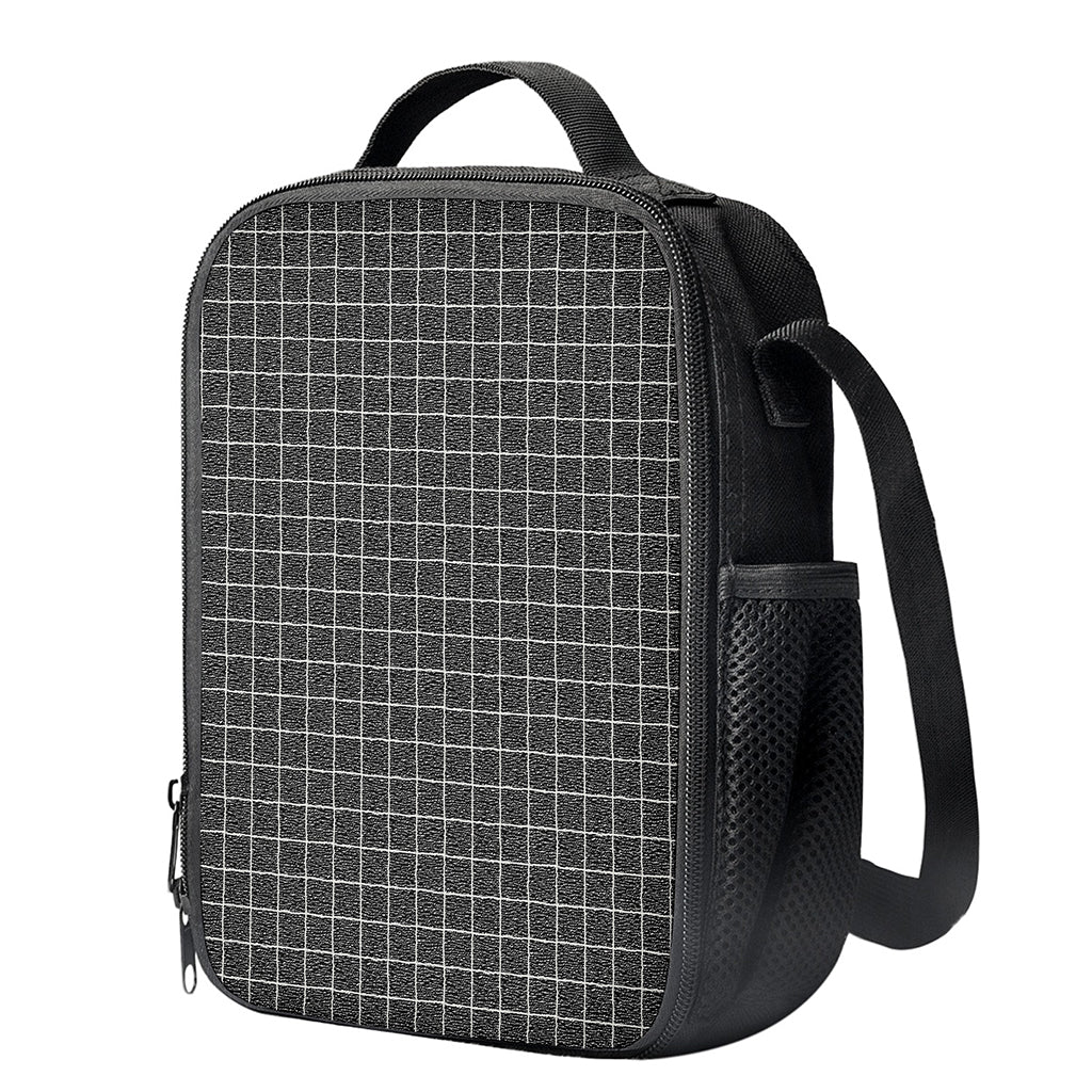 Noisy Windowpane Pattern Print Crossbody Lunch Bag