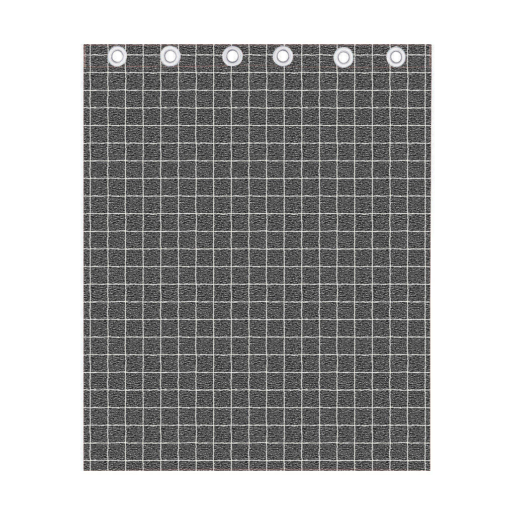 Noisy Windowpane Pattern Print Curtain