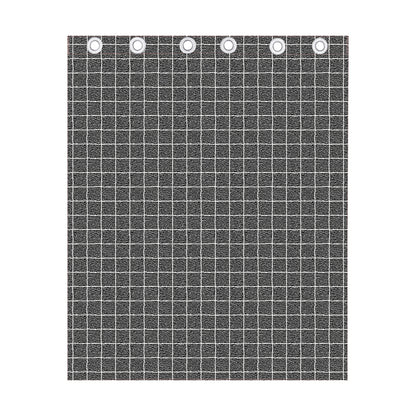 Noisy Windowpane Pattern Print Curtain