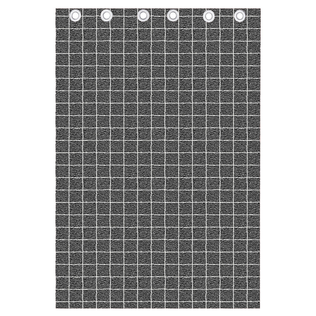 Noisy Windowpane Pattern Print Curtain