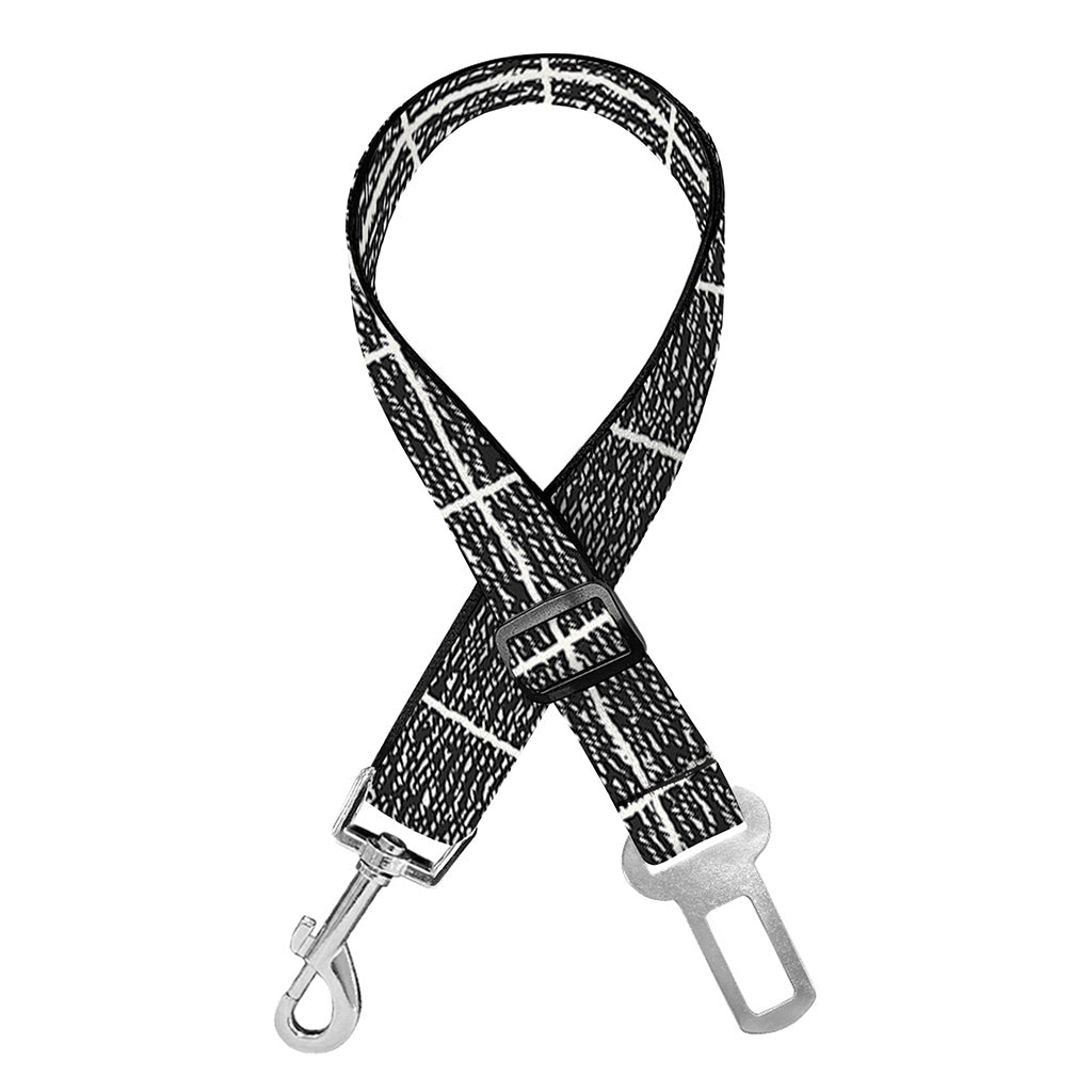 Noisy Windowpane Pattern Print Dog Seat Belt