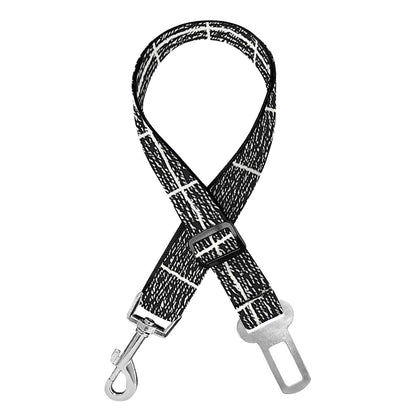 Noisy Windowpane Pattern Print Dog Seat Belt