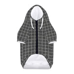 Noisy Windowpane Pattern Print Dog Zip Up Hoodie