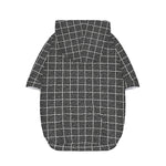 Noisy Windowpane Pattern Print Dog Zip Up Hoodie