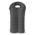 Noisy Windowpane Pattern Print Double Neoprene Wine Tote
