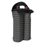 Noisy Windowpane Pattern Print Double Neoprene Wine Tote