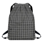 Noisy Windowpane Pattern Print Drawstring Backpack
