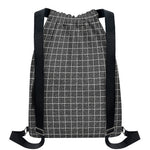 Noisy Windowpane Pattern Print Drawstring Backpack