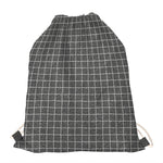 Noisy Windowpane Pattern Print Drawstring Bag