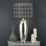 Noisy Windowpane Pattern Print Drum Lamp Shade