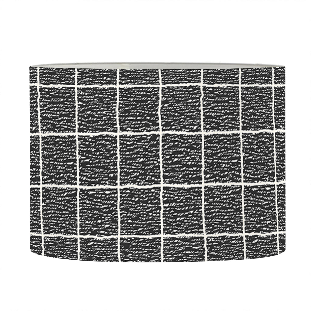 Noisy Windowpane Pattern Print Drum Lamp Shade