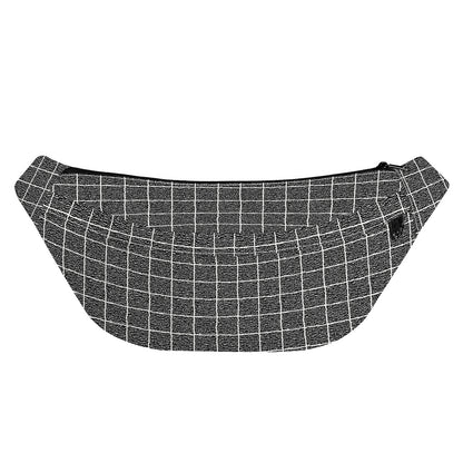 Noisy Windowpane Pattern Print Fanny Pack