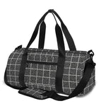 Noisy Windowpane Pattern Print Gym Bag