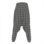Noisy Windowpane Pattern Print Hammer Pants