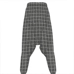 Noisy Windowpane Pattern Print Hammer Pants