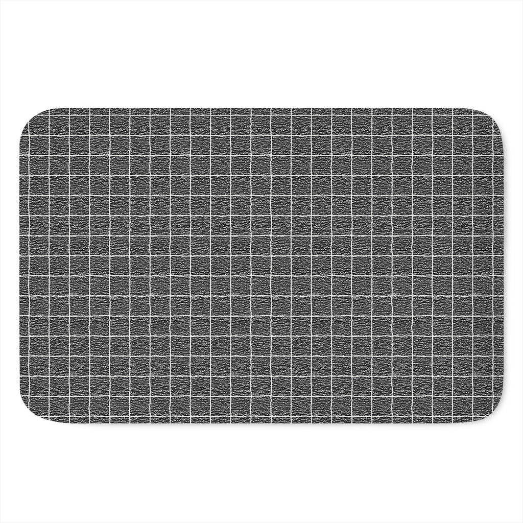 Noisy Windowpane Pattern Print Indoor Door Mat