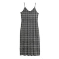 Noisy Windowpane Pattern Print Jersey Midi Cami Dress