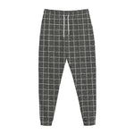 Noisy Windowpane Pattern Print Jogger Pants