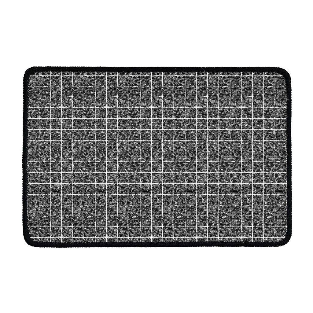 Noisy Windowpane Pattern Print Kitchen Mat