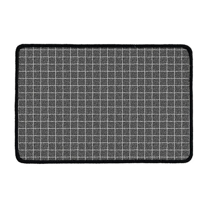 Noisy Windowpane Pattern Print Kitchen Mat