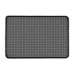 Noisy Windowpane Pattern Print Kitchen Mat