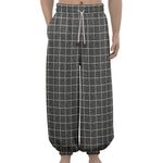Noisy Windowpane Pattern Print Lantern Pants