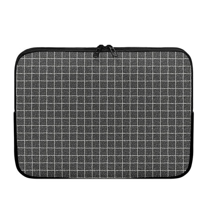 Noisy Windowpane Pattern Print Laptop Sleeve