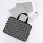 Noisy Windowpane Pattern Print Laptop Sleeve With Handle