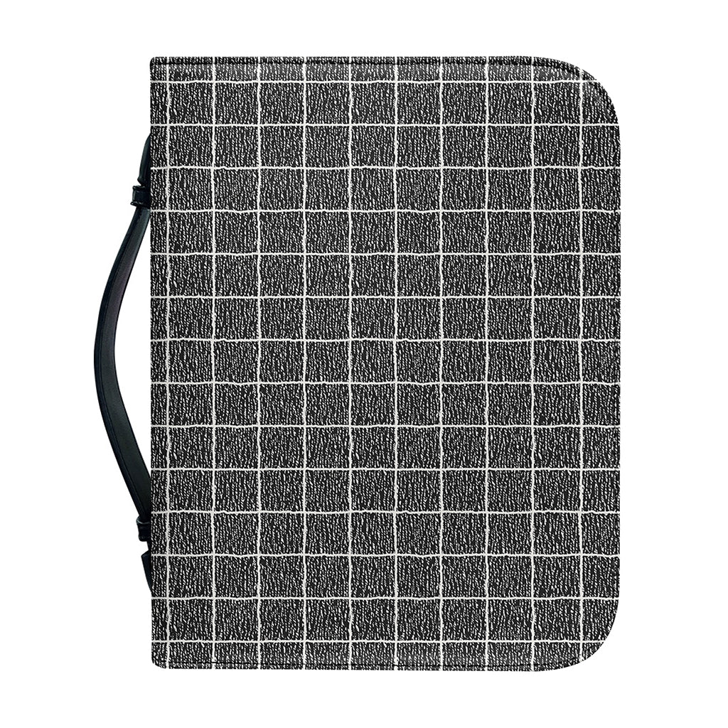 Noisy Windowpane Pattern Print Leather Bible Cover