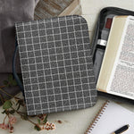 Noisy Windowpane Pattern Print Leather Bible Cover