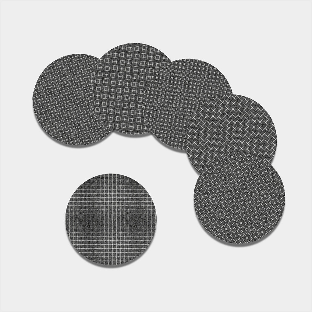 Noisy Windowpane Pattern Print Leather Coaster Set