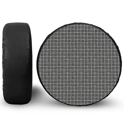 Noisy Windowpane Pattern Print Leather Spare Tire Cover