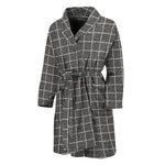 Noisy Windowpane Pattern Print Men's Bathrobe