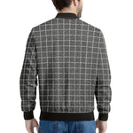 Noisy Windowpane Pattern Print Men's Bomber Jacket