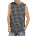 Noisy Windowpane Pattern Print Men's Fitness Tank Top