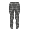 Noisy Windowpane Pattern Print Men's Leggings