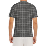 Noisy Windowpane Pattern Print Men's Short Sleeve Rash Guard
