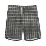 Noisy Windowpane Pattern Print Men's Sports Shorts