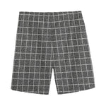 Noisy Windowpane Pattern Print Men's Sports Shorts