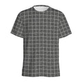 Noisy Windowpane Pattern Print Men's Athletic T-Shirt