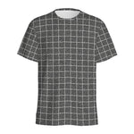 Noisy Windowpane Pattern Print Men's Sports T-Shirt