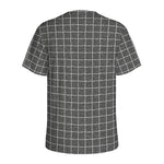 Noisy Windowpane Pattern Print Men's Sports T-Shirt