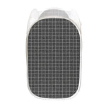 Noisy Windowpane Pattern Print Mesh Laundry Hamper
