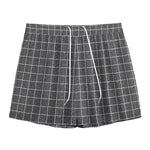 Noisy Windowpane Pattern Print Mesh Shorts