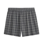 Noisy Windowpane Pattern Print Mesh Shorts
