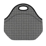 Noisy Windowpane Pattern Print Neoprene Lunch Bag
