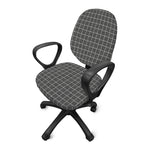 Noisy Windowpane Pattern Print Office Chair Cover